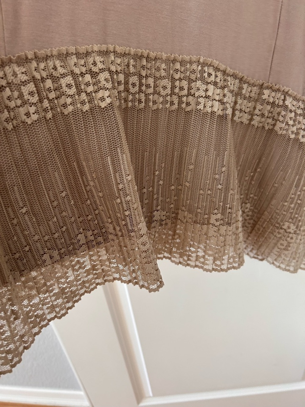LOGO Midi pleated lace Hem Dress. Broomstick Lace. Lagenlook. Modest. Boho. MP - Picture 3 of 9